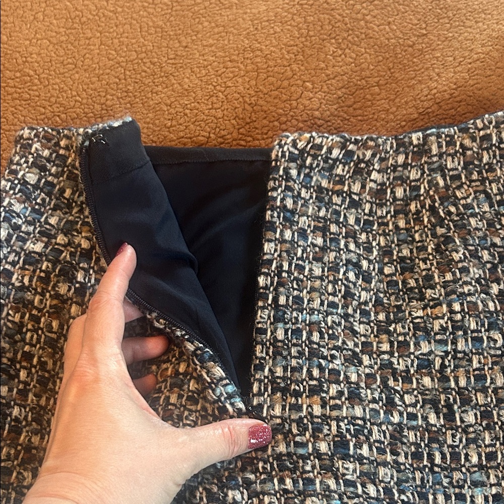 Blue Tweed Women's Skirt - Picture 9 of 13